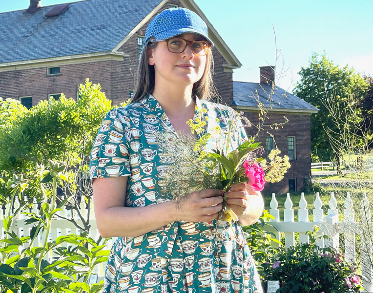 Artist Julya Barnes at the Herb Garden